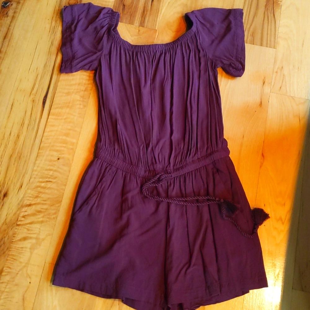 Maroon shorts romper